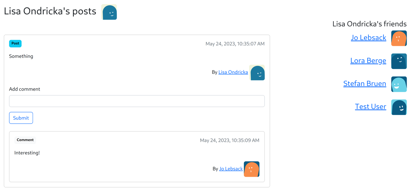 A different user's feed