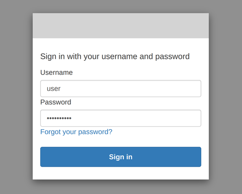 Login page